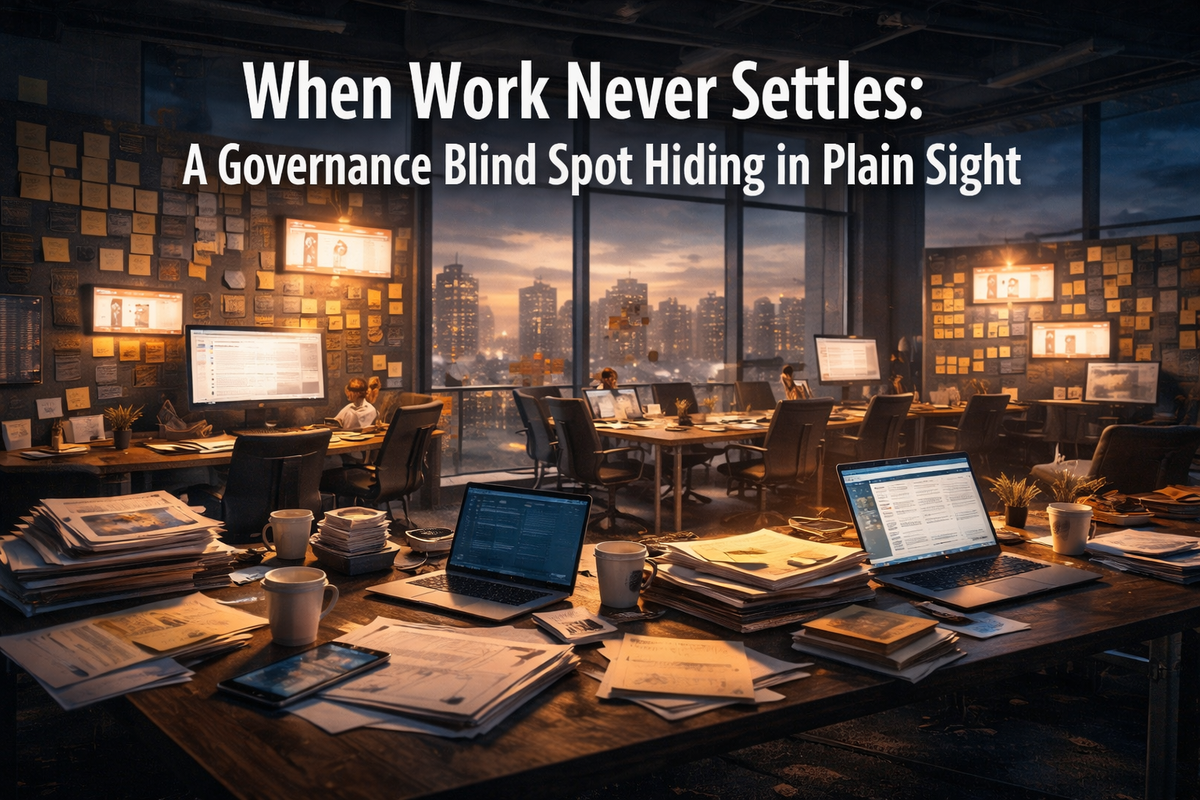 When Work Never Settles: A Governance Blind Spot Hiding in Plain Sight
