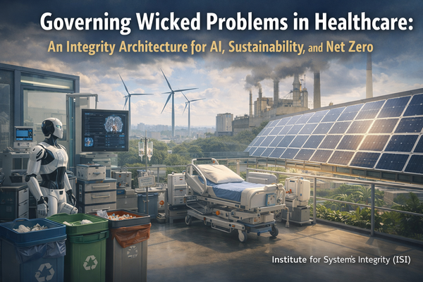 Governing Wicked Problems in Healthcare: An Integrity Architecture for AI, Sustainability, and Net Zero