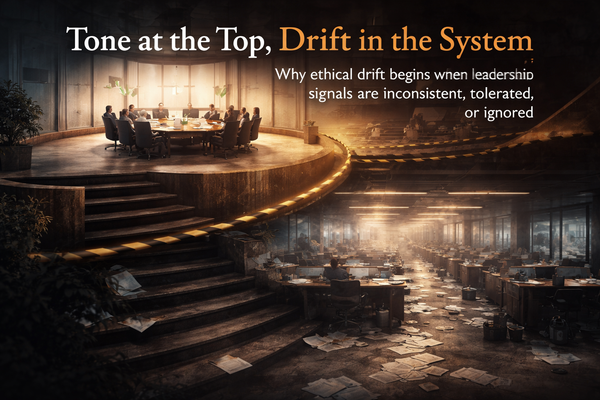 Tone at the Top, Drift in the System: Why ethical drift begins when leadership signals are inconsistent, tolerated, or ignored